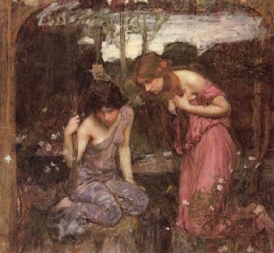 John William Waterhouse Study for Nymphs finding the Head of Orpheus oil painting image